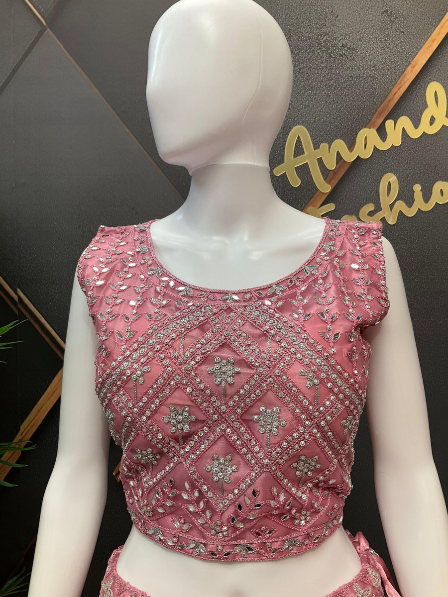 Net Lehenga Set with Heavy Embroidery - Party & Wedding Wear