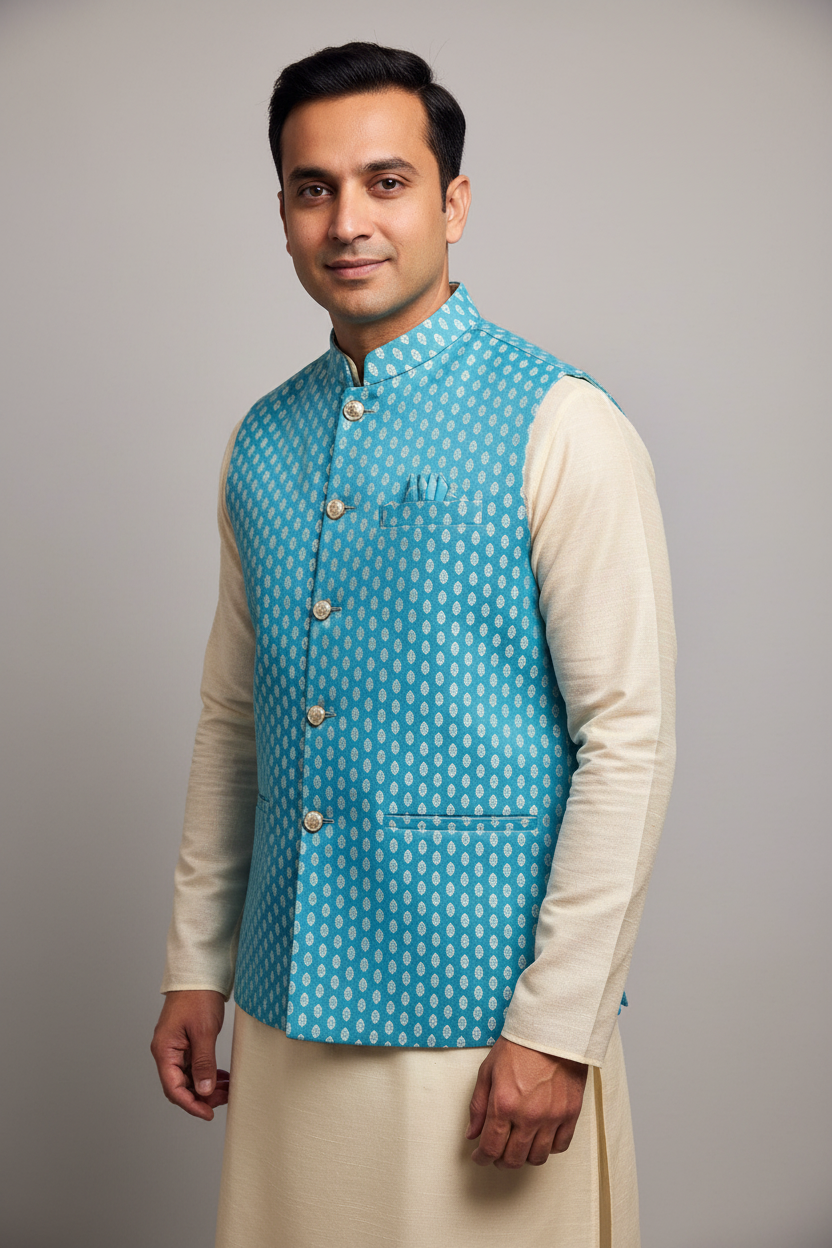 Blue Mens wear Vest