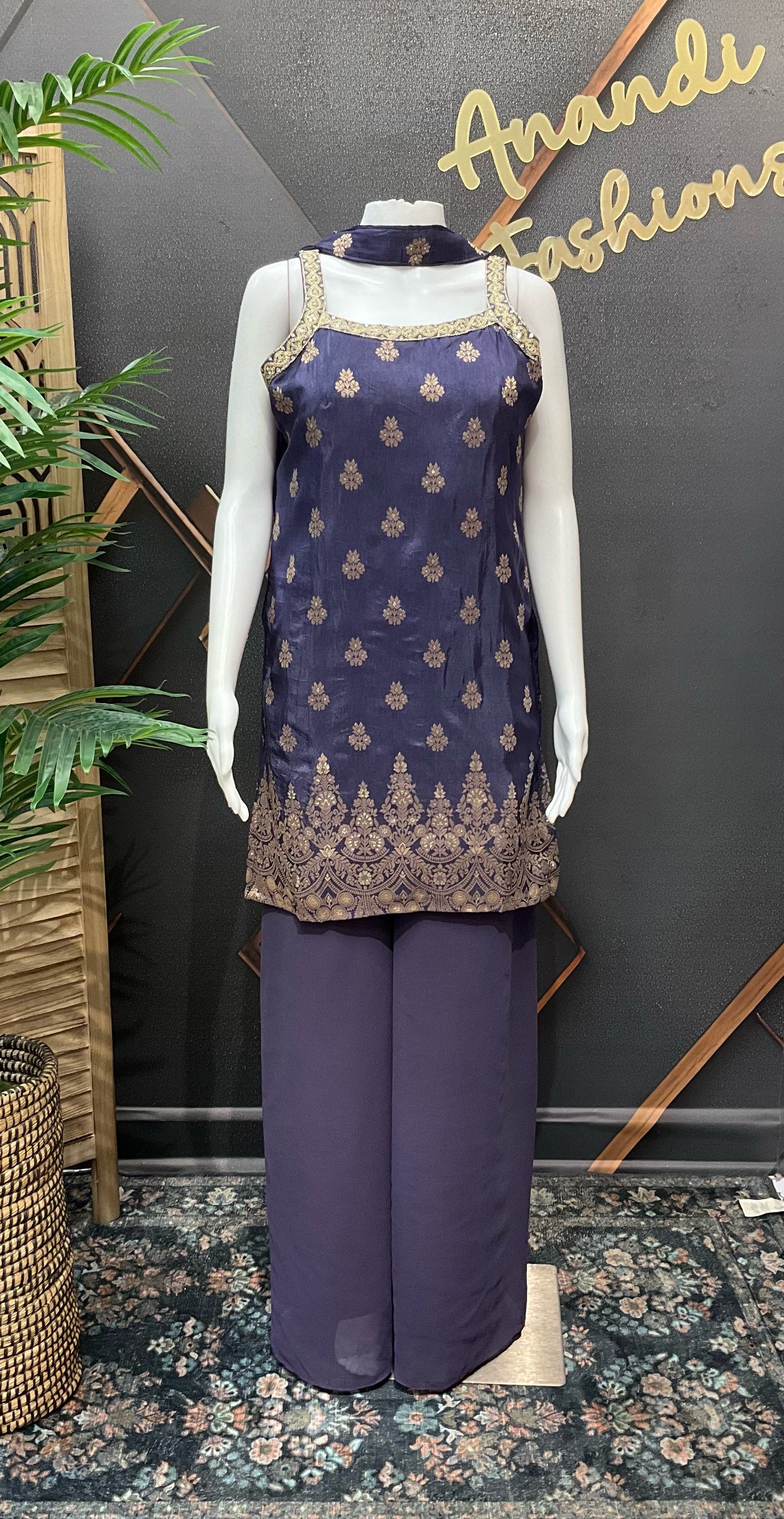 Dark Lavender- Sharara set