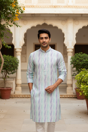 Men’s Patterned Kurta Set - Mens - Kurta Set - Anandi Fashions
