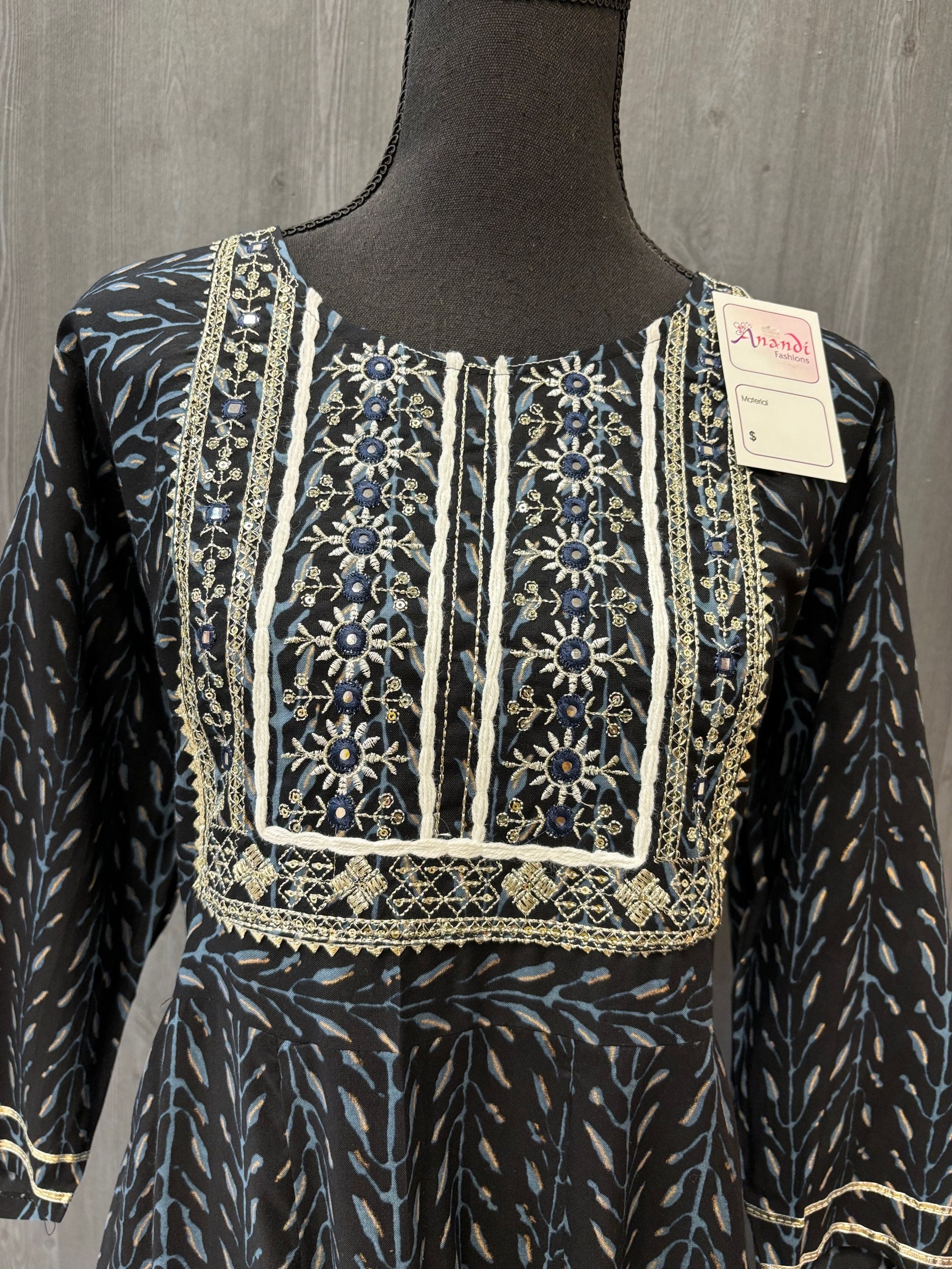 Size 50-Plus Size Kurti - Classic and Versatile Cotton Anarkali  Kurti image 2