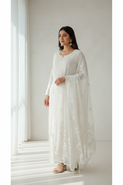 Collections Off White Sharara/Palazzo Set Embroidered Sharara Set