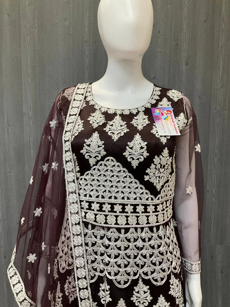 Heavy Work Floor Length Dress Size 38 - Intricate Party Wear