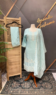 Women’s Light Blue Kurti set