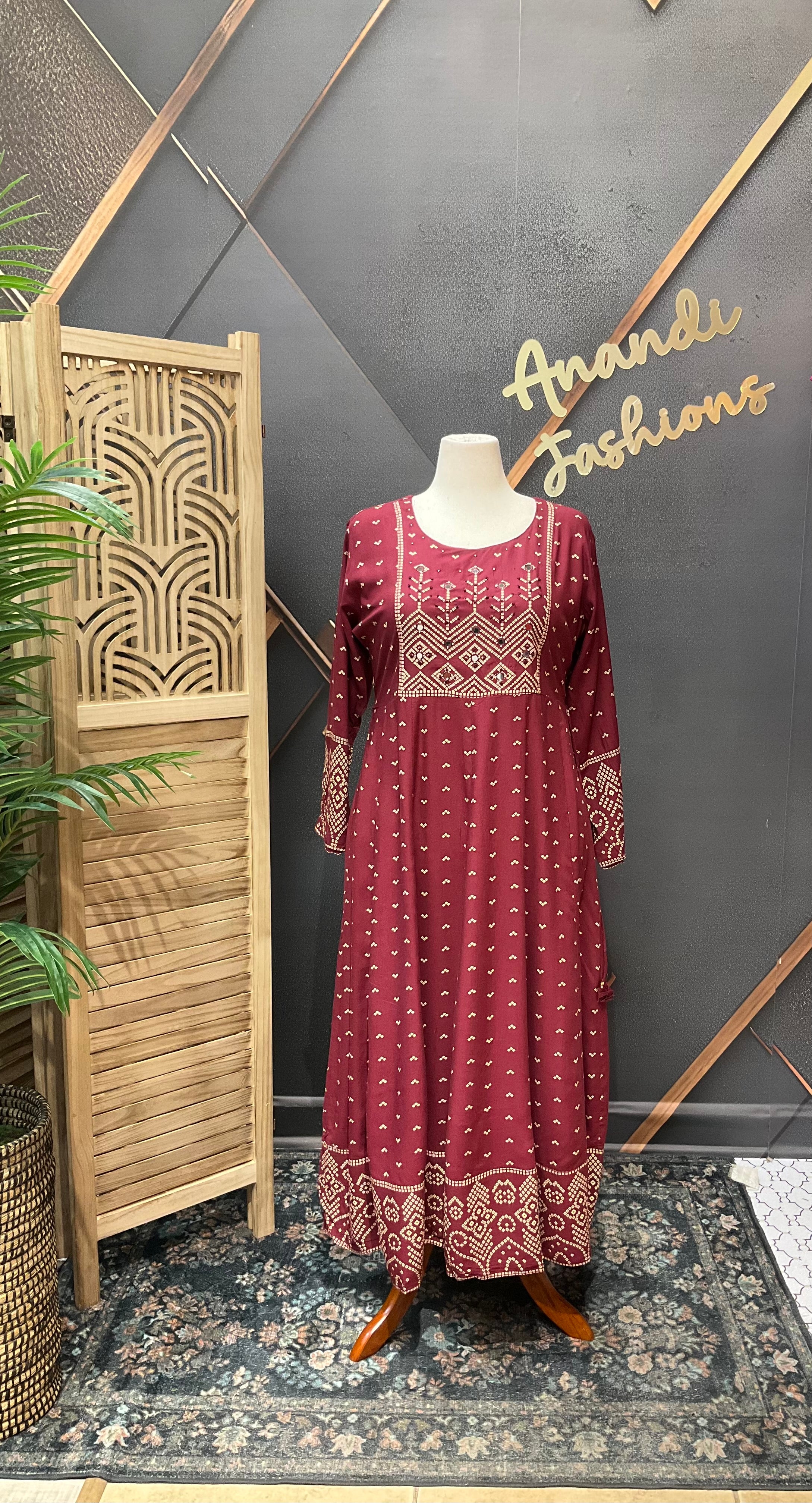 Women's Plus Size Long Anarkali Kurti