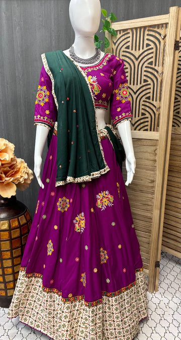 Garba Dandhiya Chaniya Choli Sets - Full Flare Cotton Lehenga for Navratri