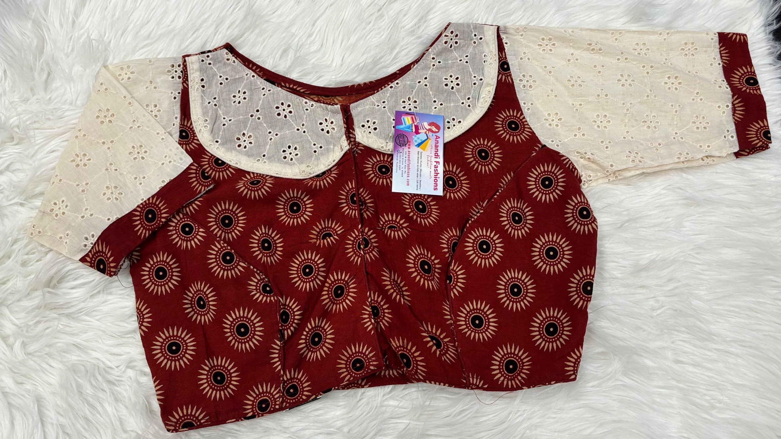 Pure Cotton Kalamkari Print Blouse- Size 40 image 0
