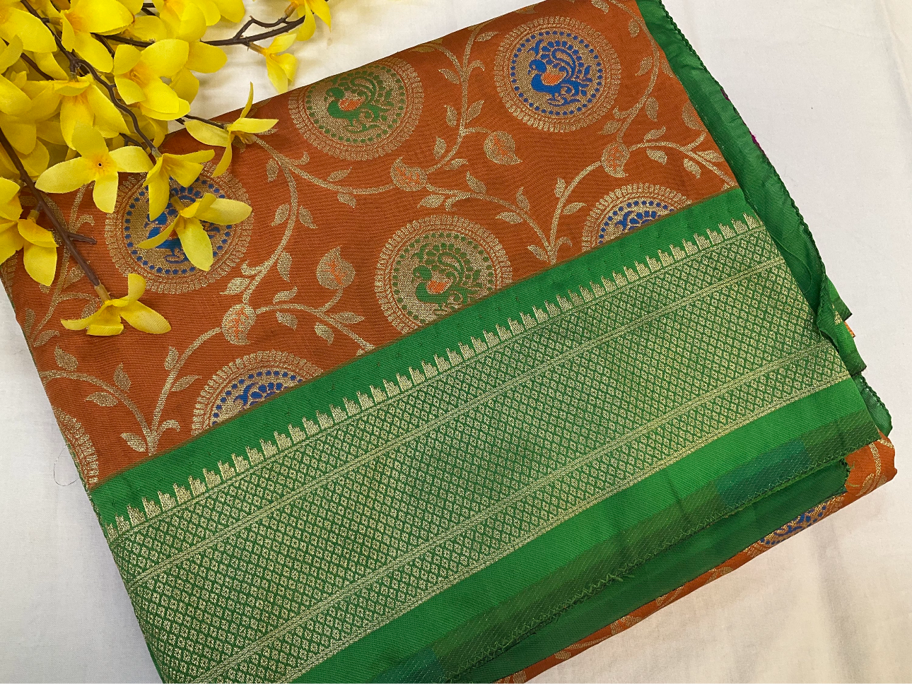 Banarasi saree with paithani border and pallu image 0