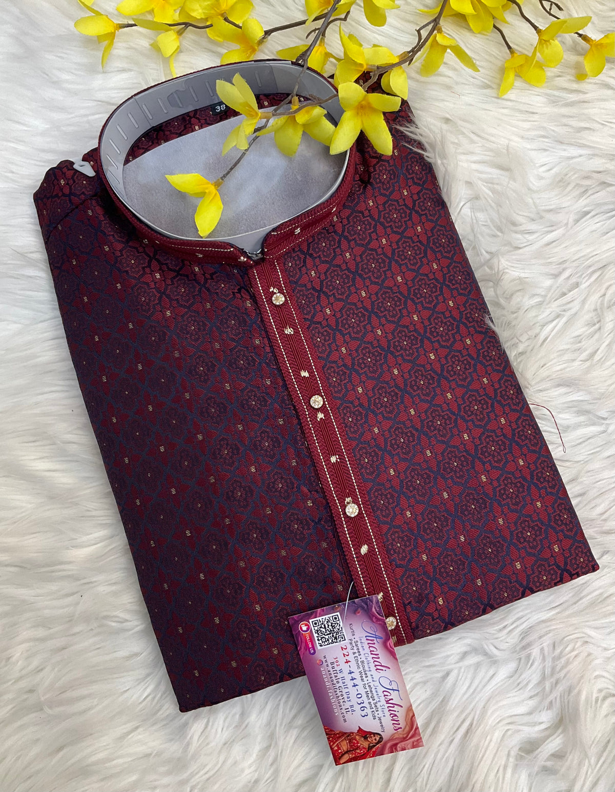 Maroon Color - Party Wear Mens kurta set