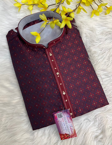Maroon Color - Party Wear Mens kurta set
