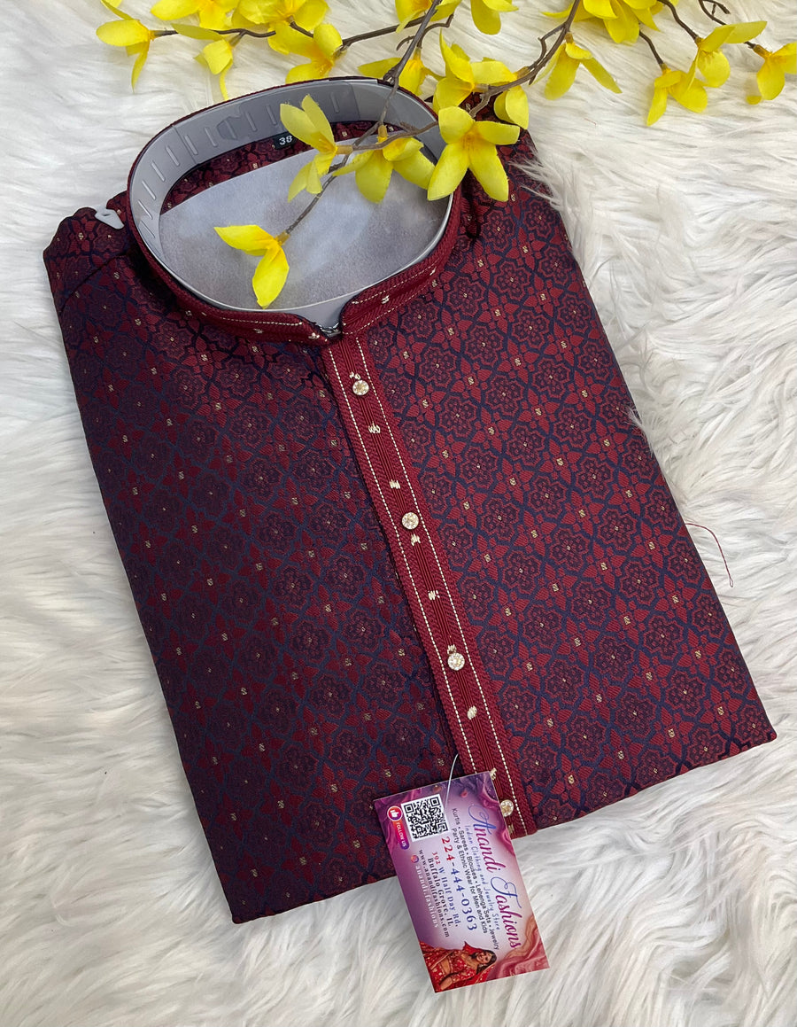 Men’s Maroon Kurta Set