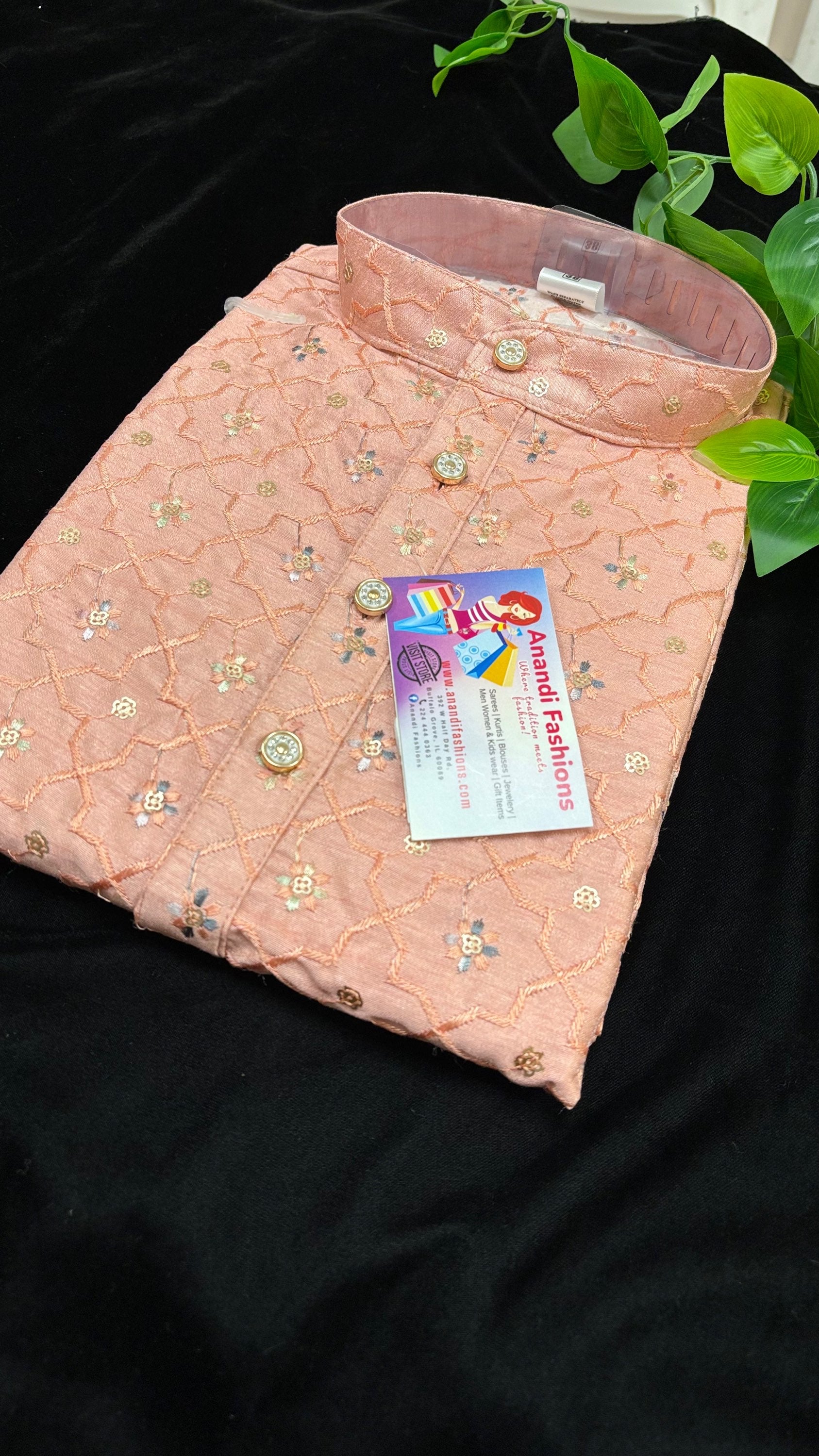 Mens Kurta - Kashmiri Silk Sequin Embroidery Work Men's Kurta image 2