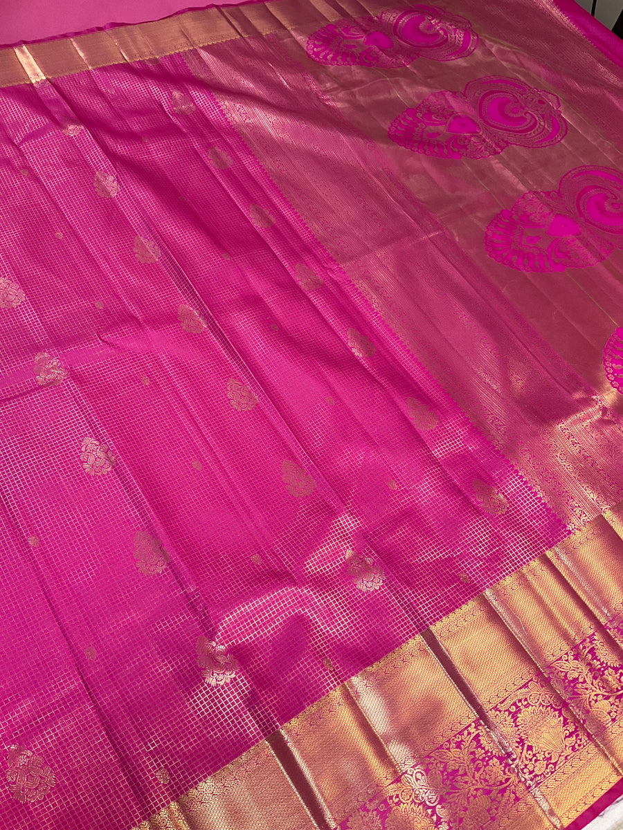 Pink Semi Silk Kanjeevaram Saree