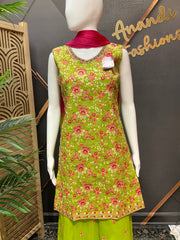Parrot green teenage Girls palazzo set