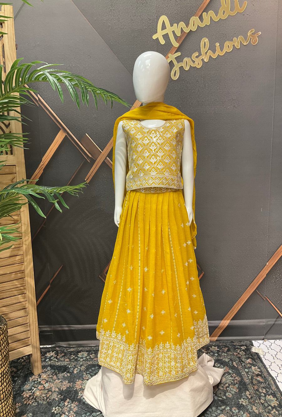 Girls Yellow Lehanga set