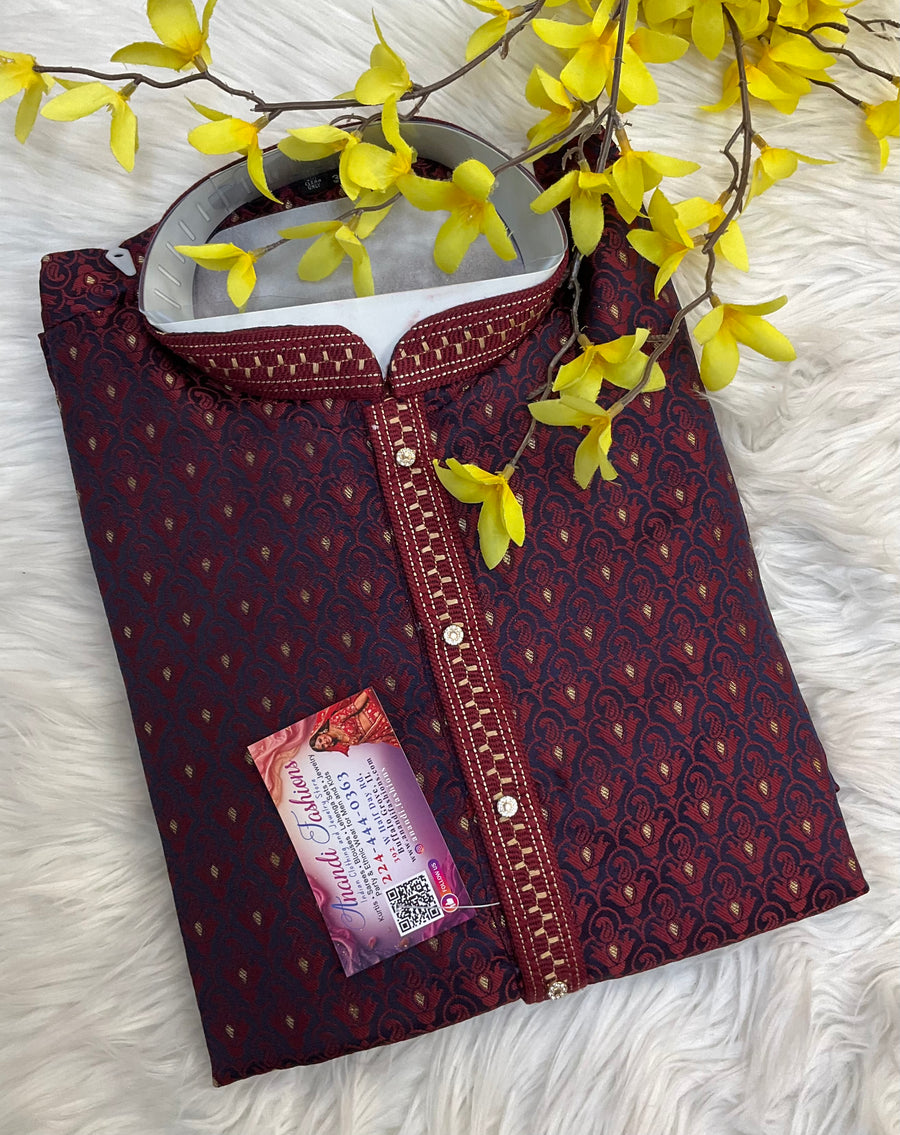 Men’s Maroon Kurta Set