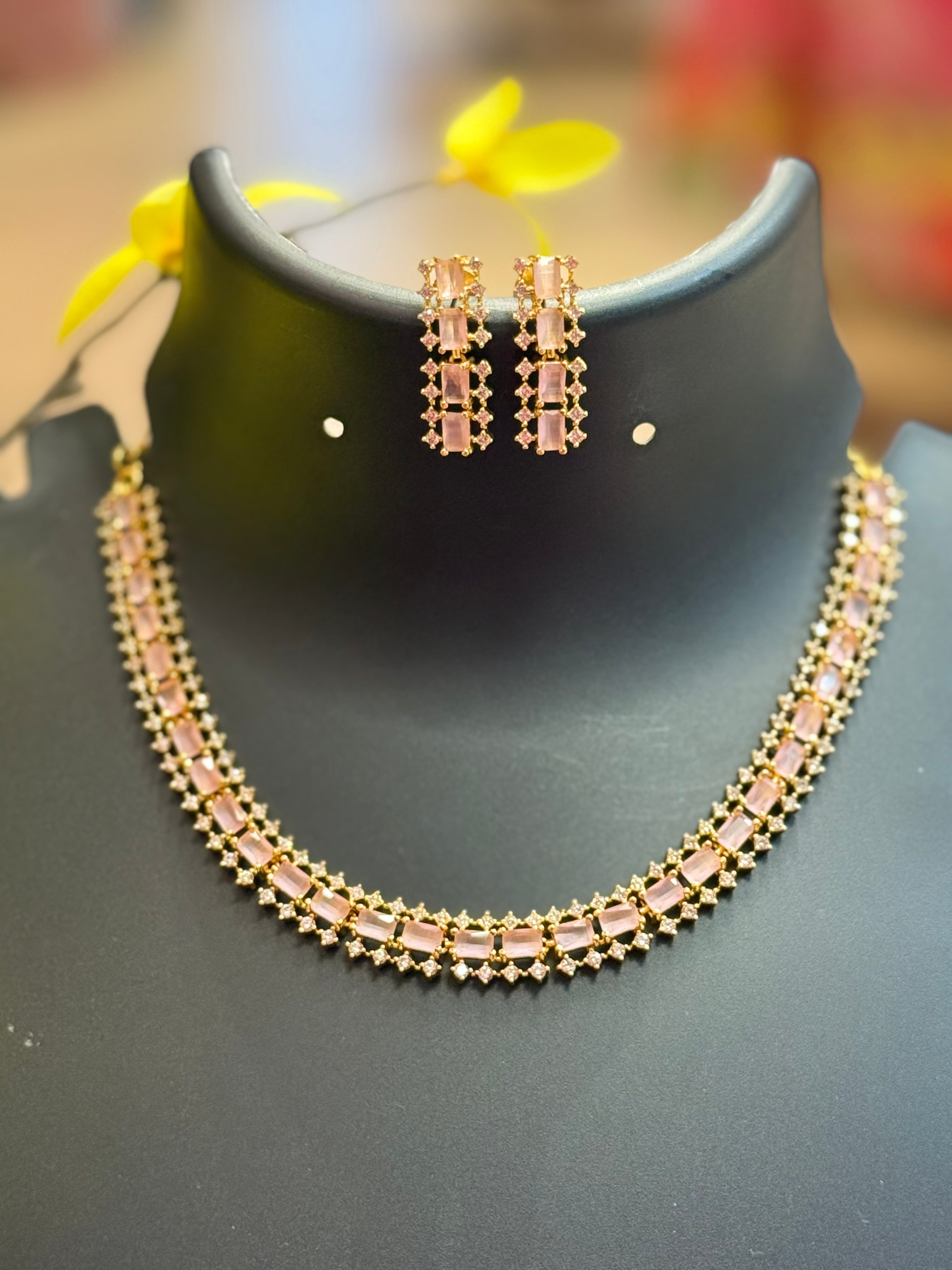 Baby Pink - CZ Necklace set