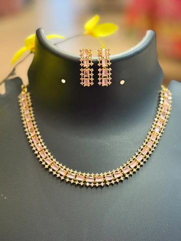 Baby Pink - CZ Necklace set