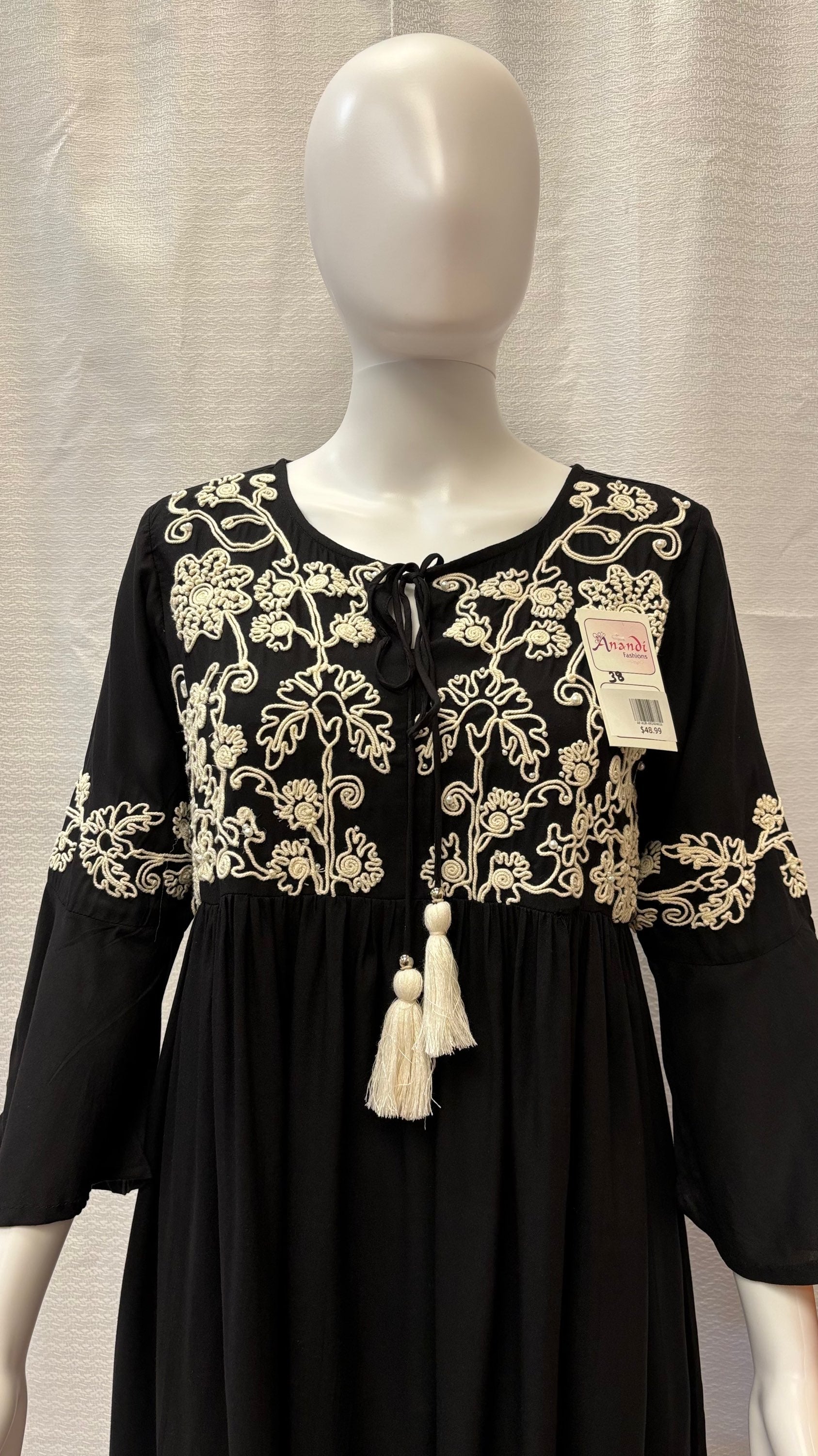 Cotton black tunic - Super soft mulmul cotton black color tunic image 1