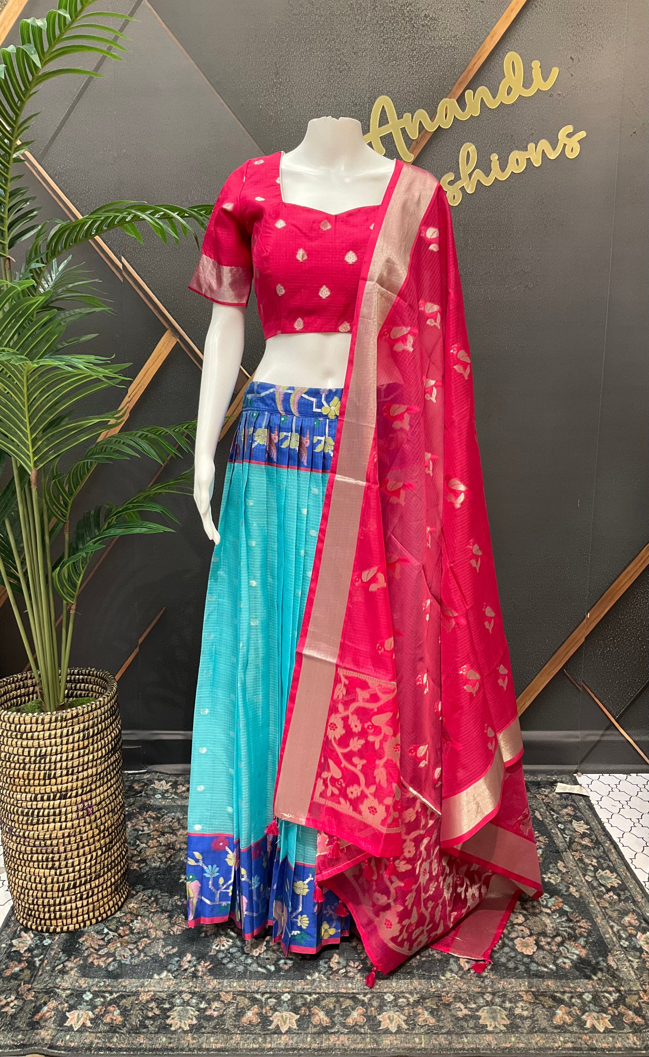 Zari Kota Half Saree- Adult Size - 40