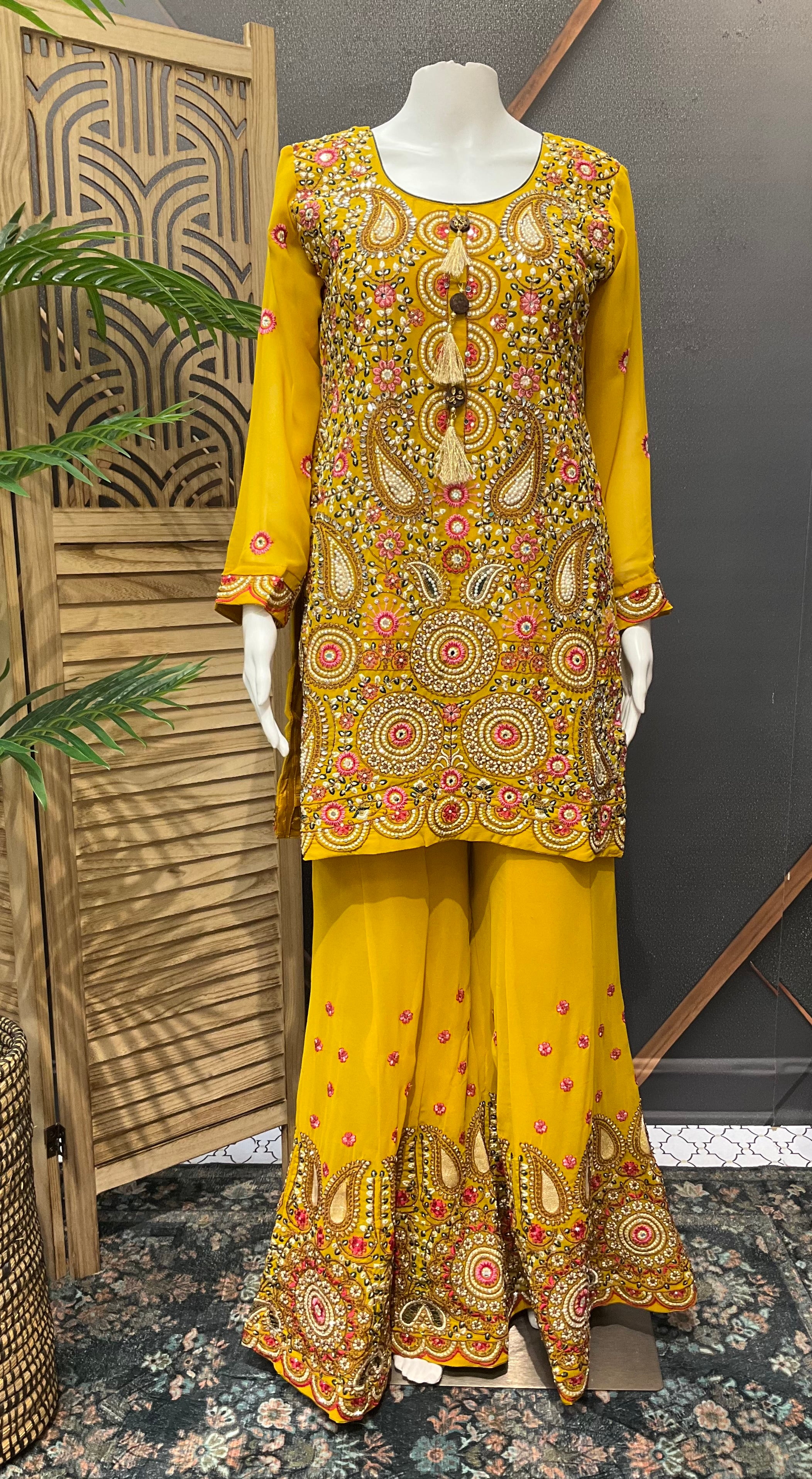 Designer-Georgette Palazzo sets with Heavy Work