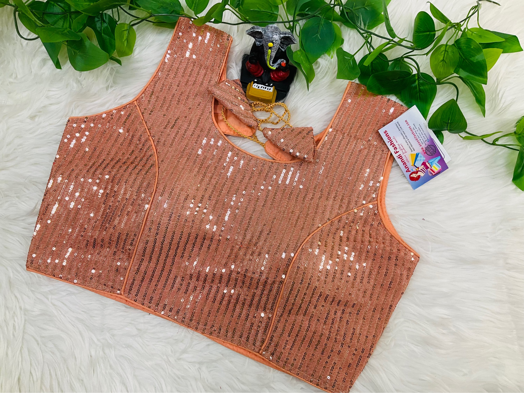 Sleeveless Blouse - Party wear sequence blouse fits size 38(upto 40) image 2