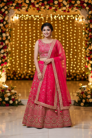 Pink Teenage Girls Party Wear lehenga set