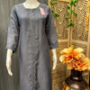 Plain Rayon Kurti with Sequence Work Design