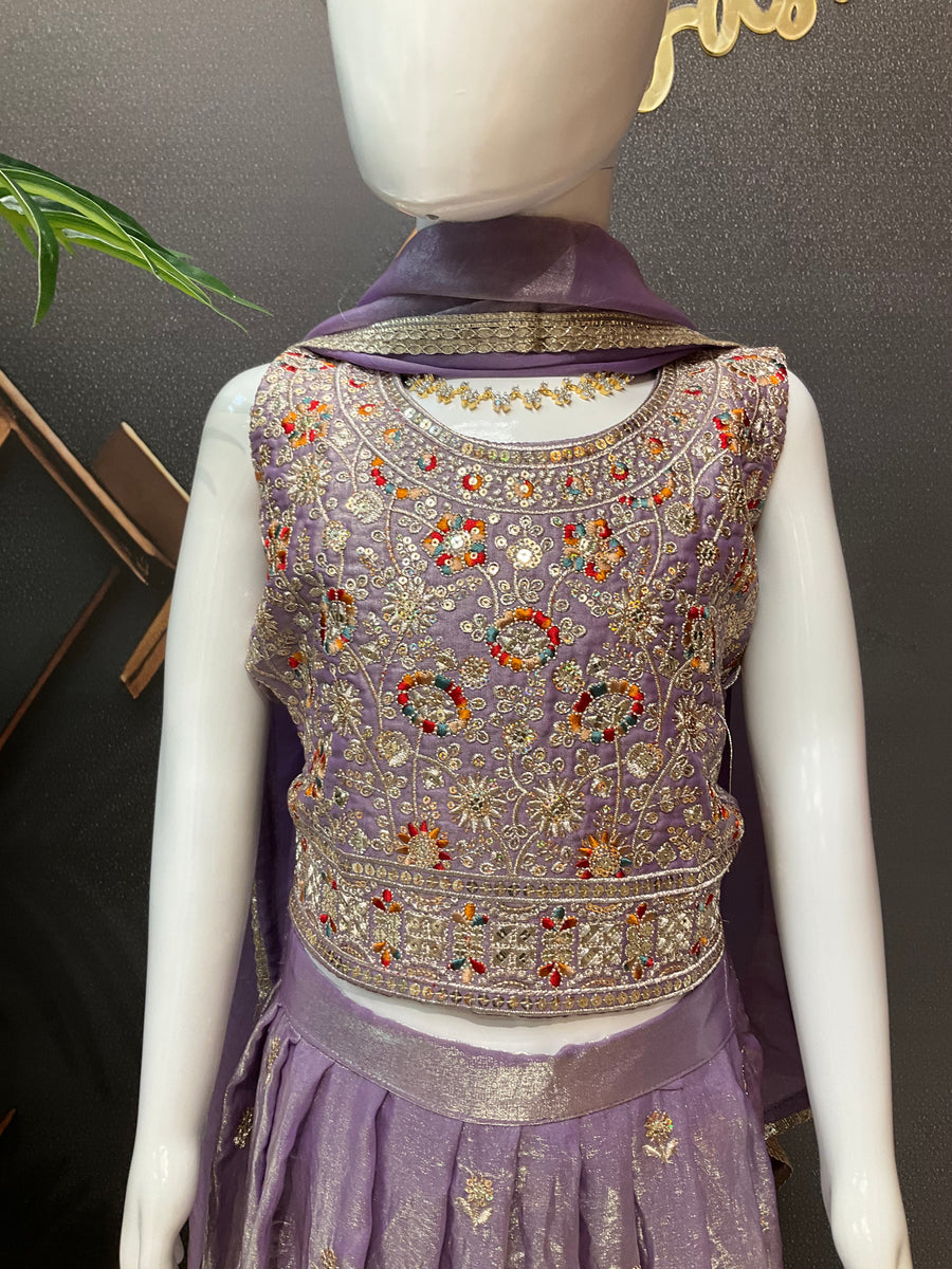 Girls Lavender Lehenga set