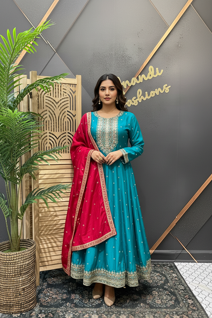 Size 44- Party Wear Anarkali Kurti sets