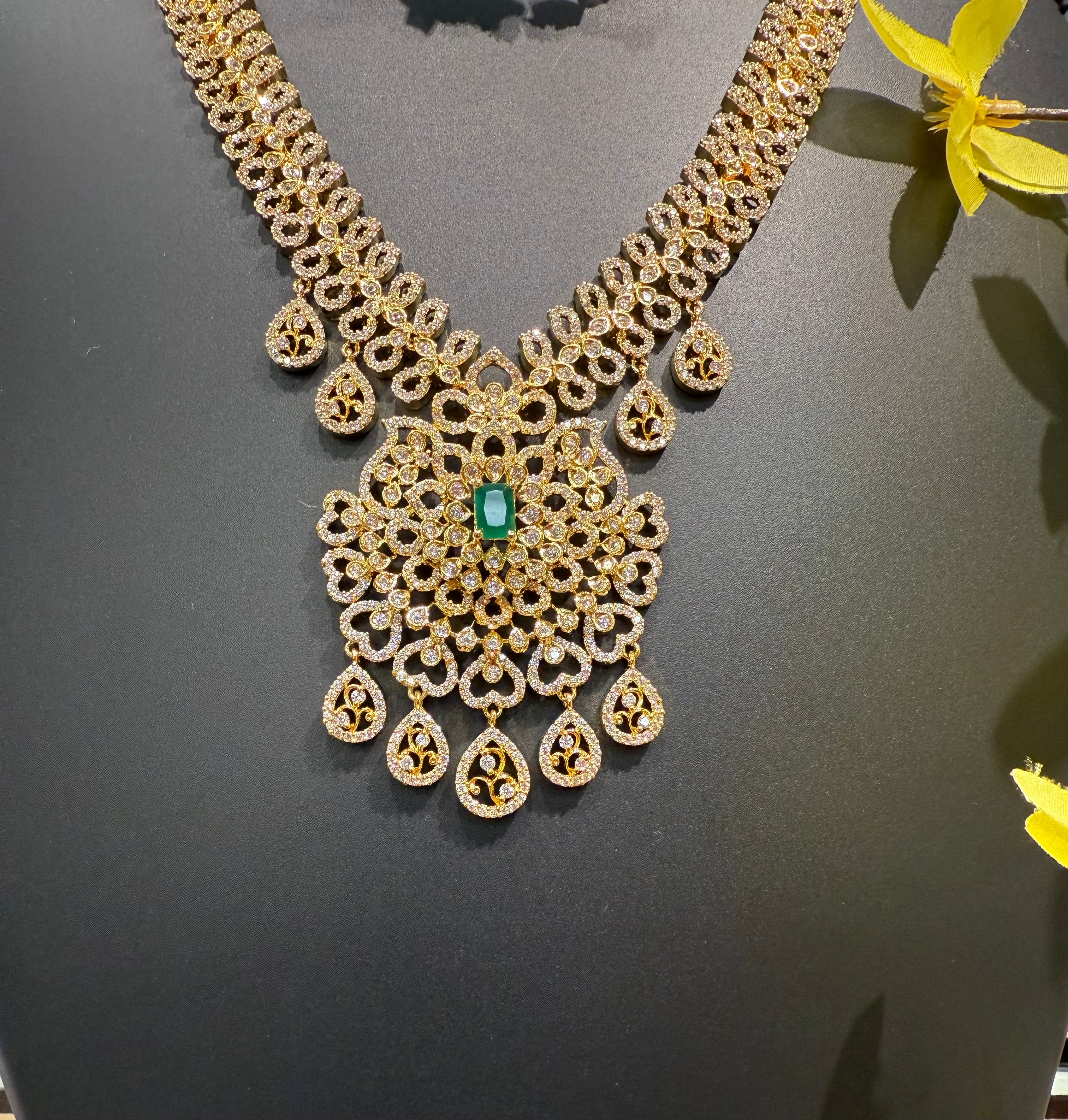 MicroGold Polish - Party Wear CZ necklace set