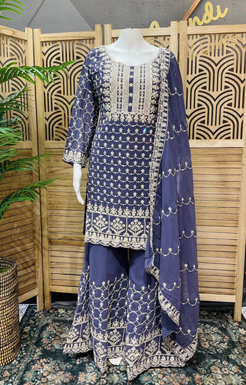 Heavy Designer Embroidery Sharara Set - Premium Party Wear