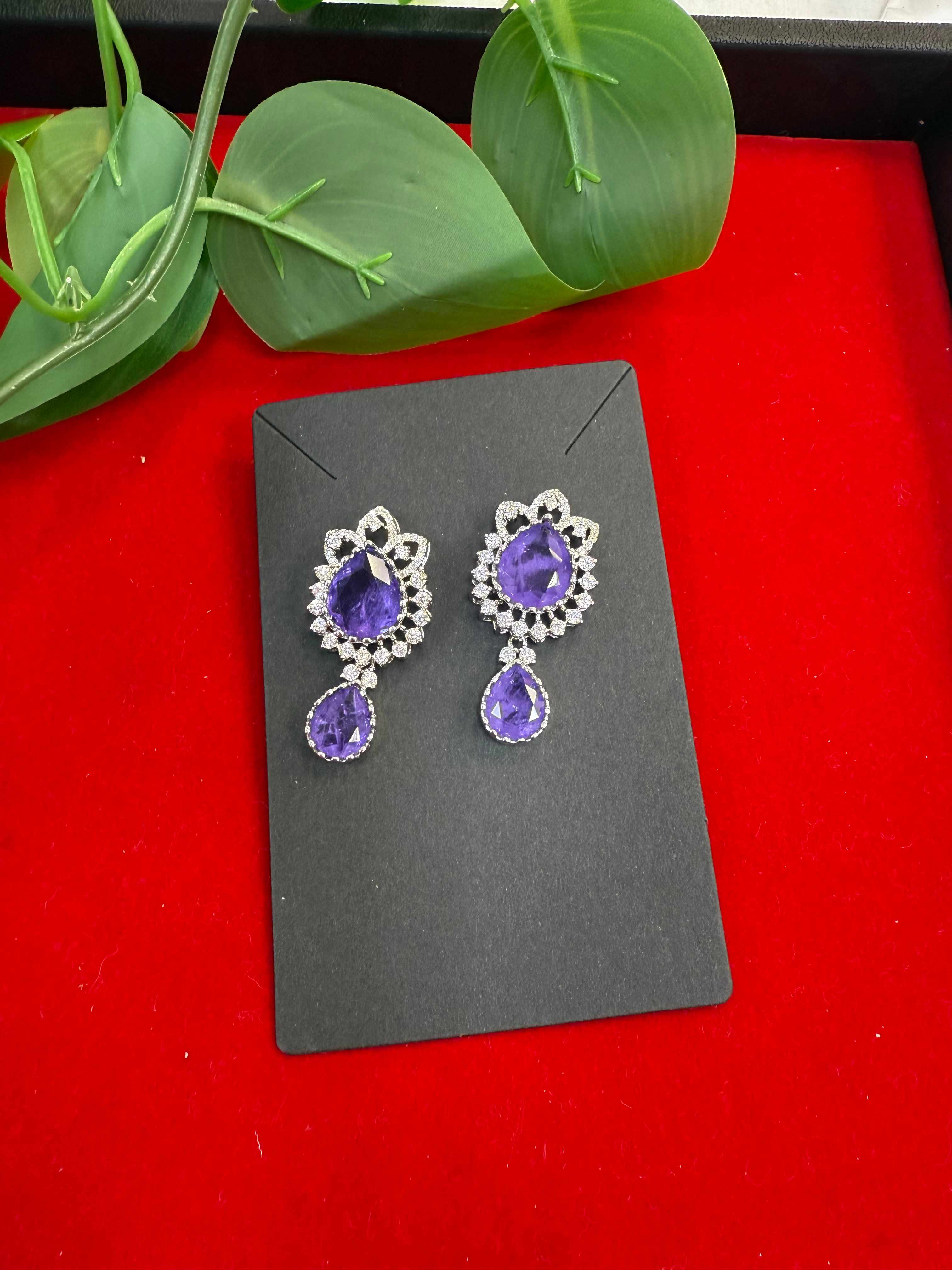 Silver Finish CZ Earrings/Studs image 5