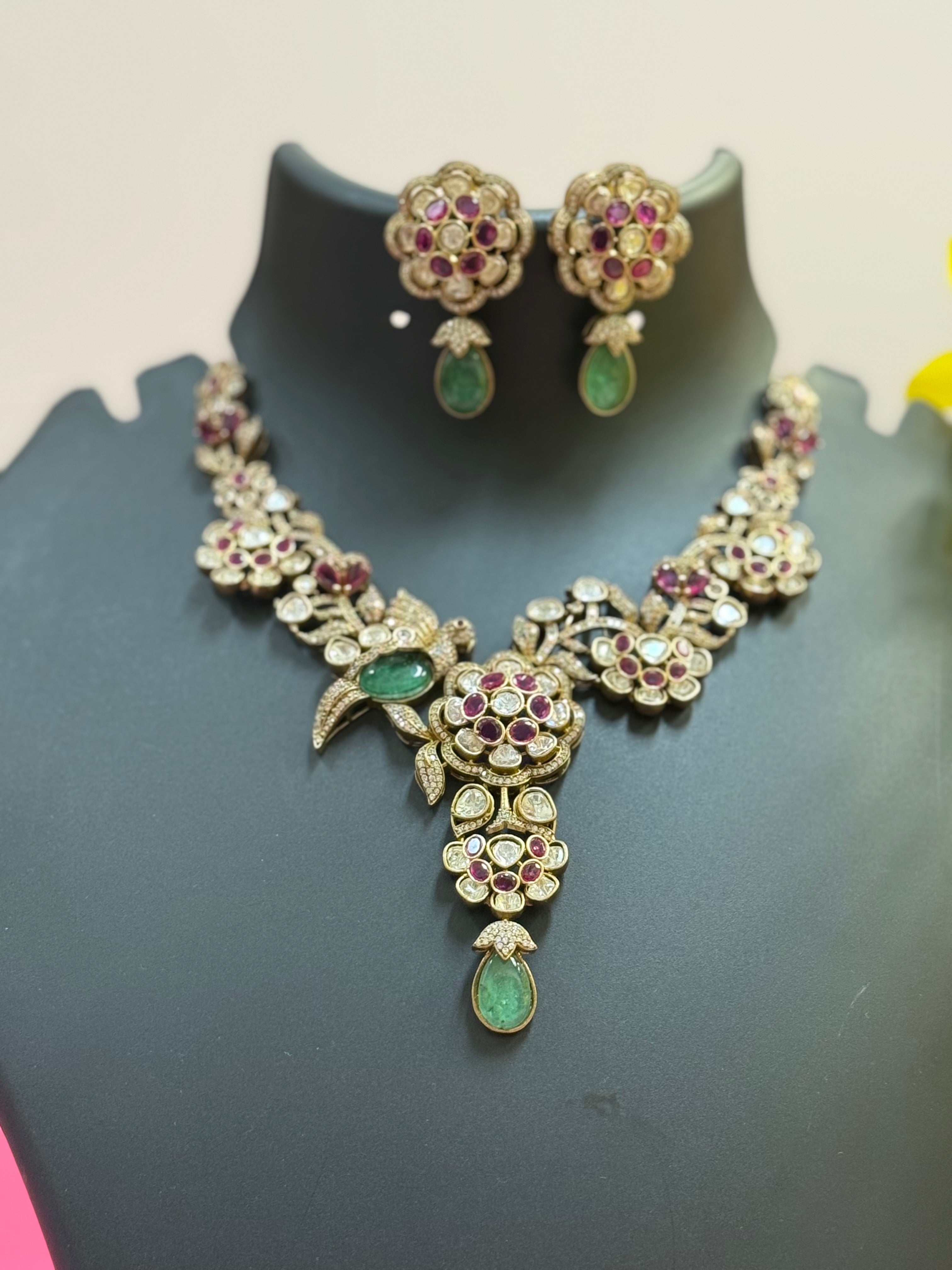 Premium Collections- Heavy Party Wear Kundan Necklace set
