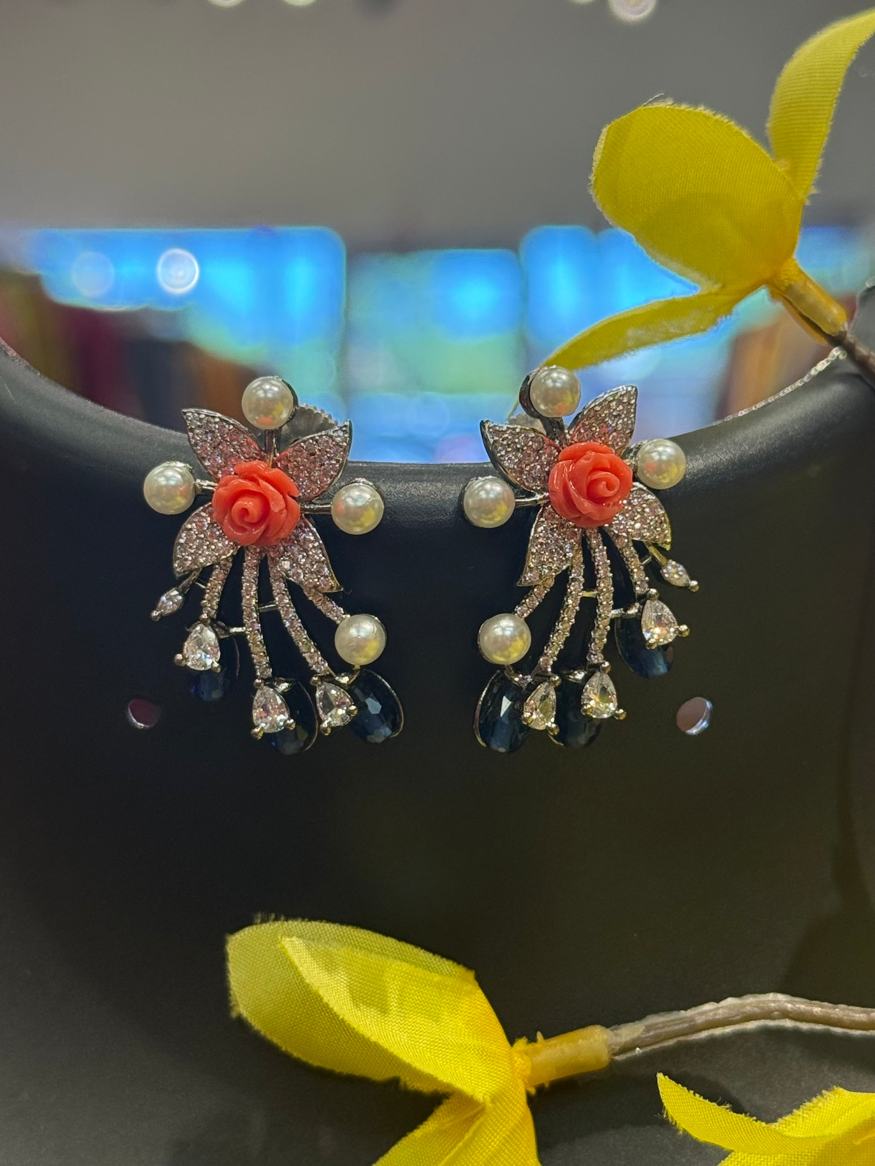 CZ Fancy Earrings-Party Wear Earrings