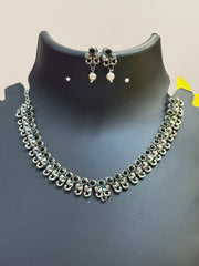 Elephant Design Black German Silver Necklace set