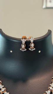 Simple Rose Gold CZ Necklace set