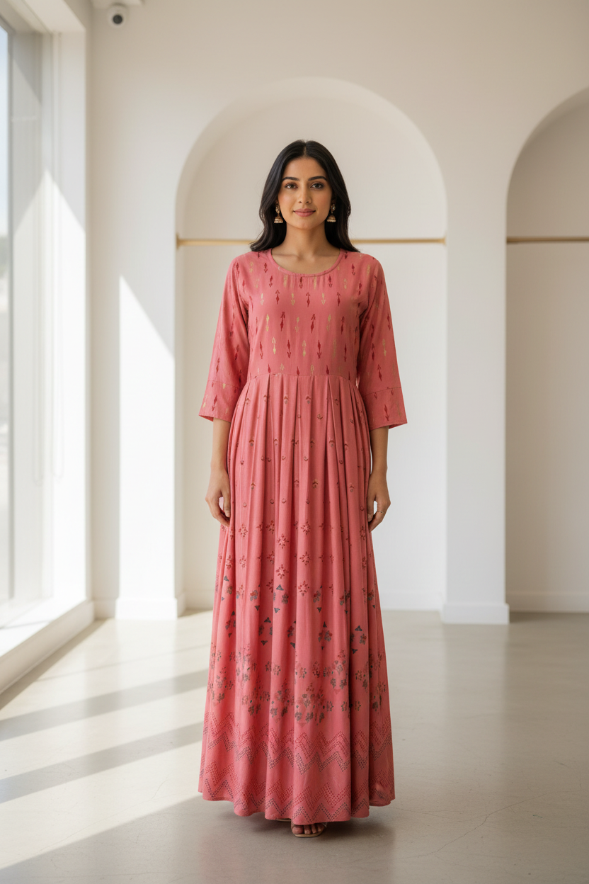 Long Rayon Kurti - Size 40