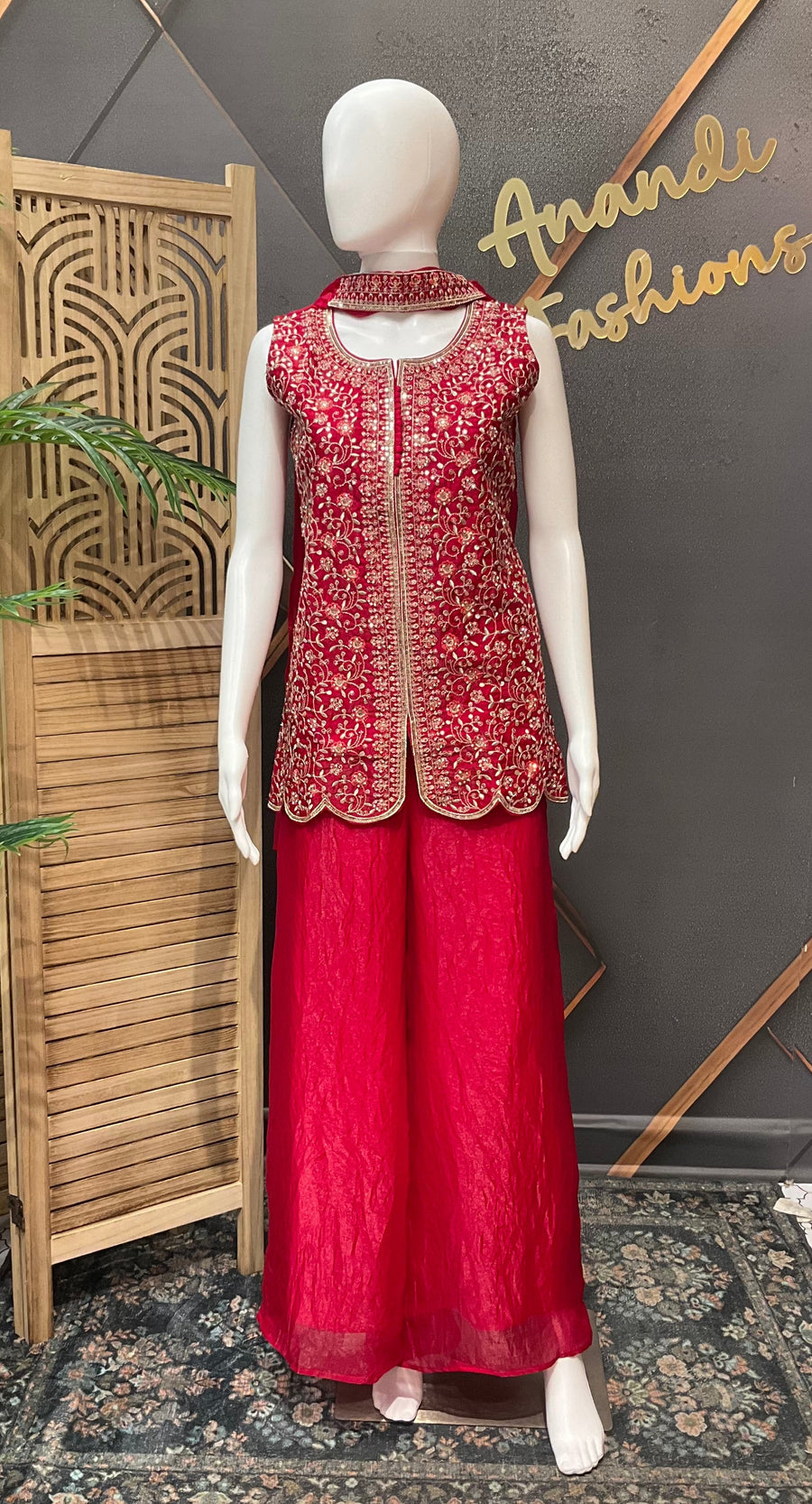 Pink Teenage Girls Palazzo Set