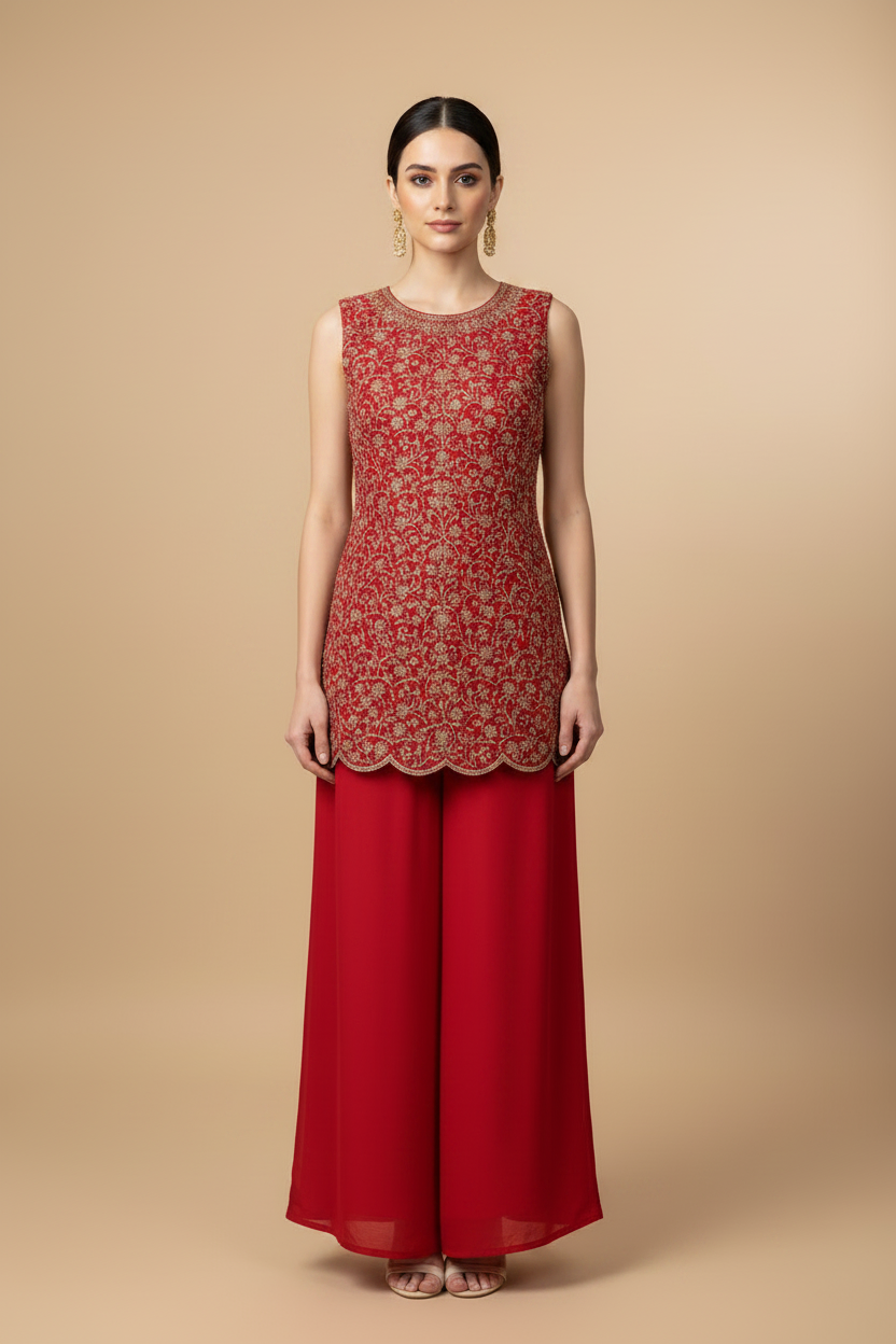 Pink Teenage Girls Palazzo Set