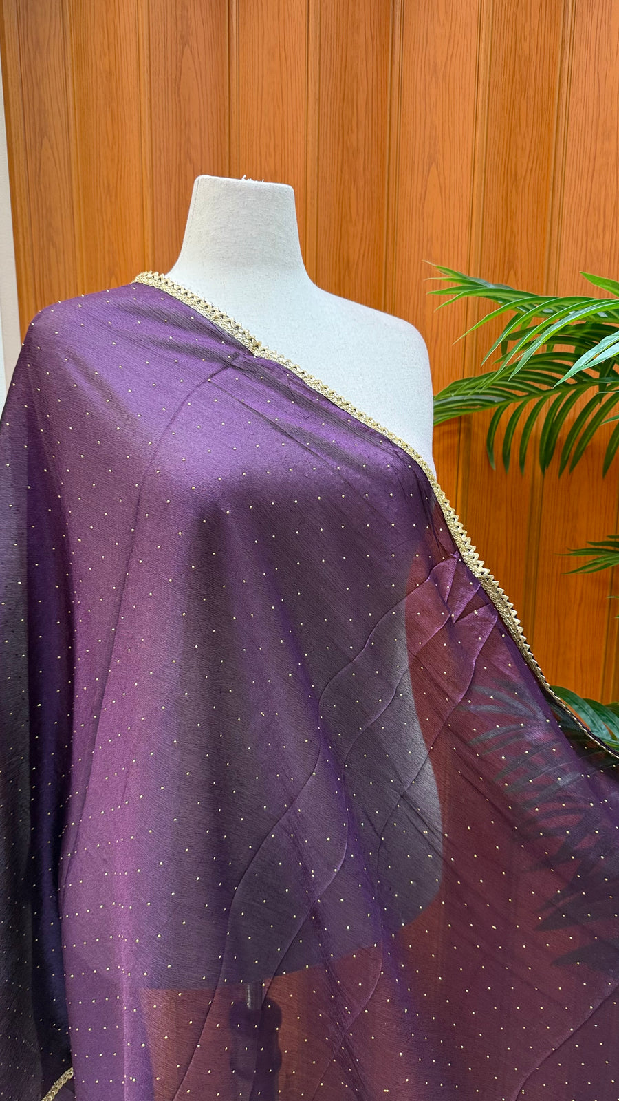 Satin Silk Dupattas with Gold Border