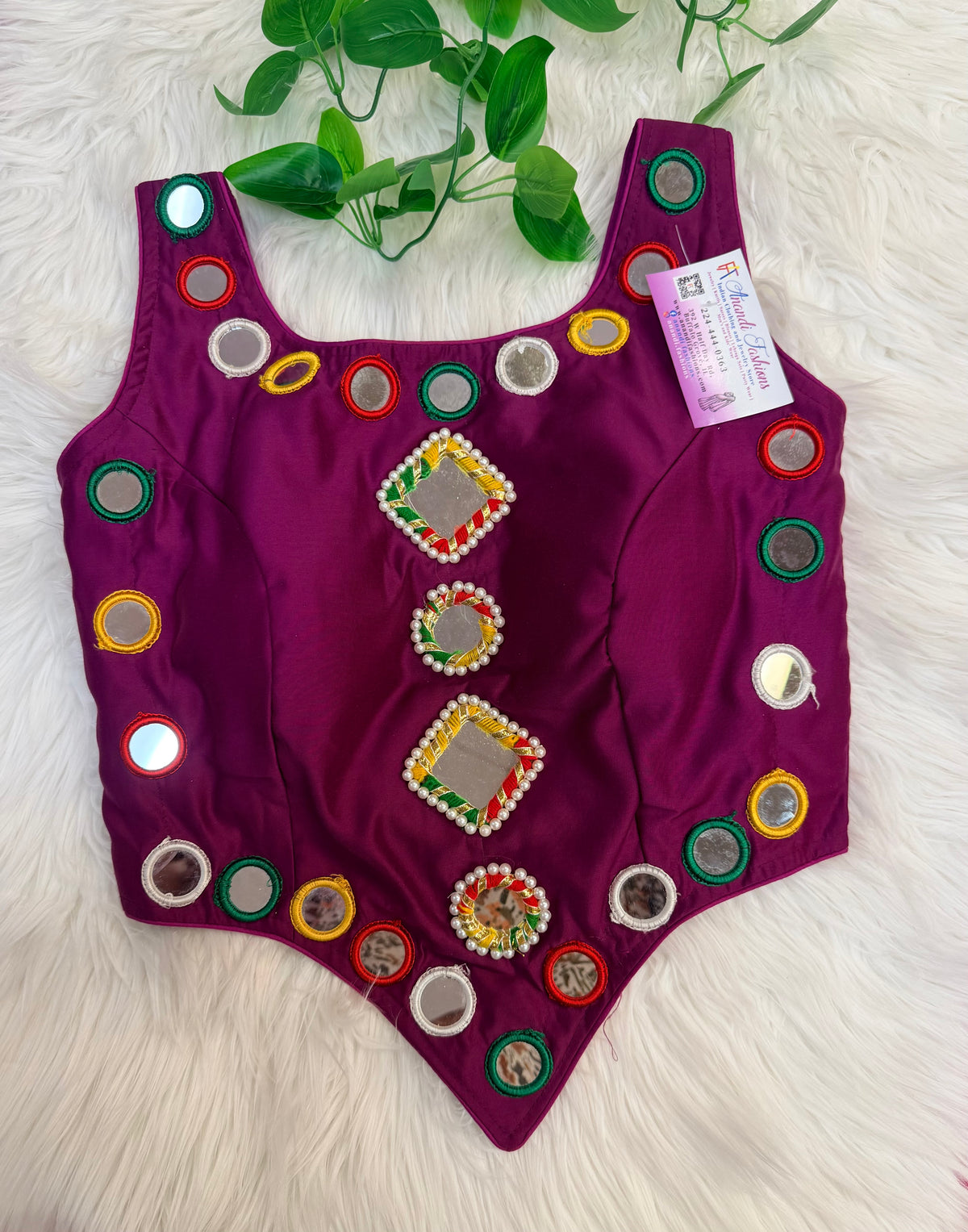 Mirror Blouse with Back lace