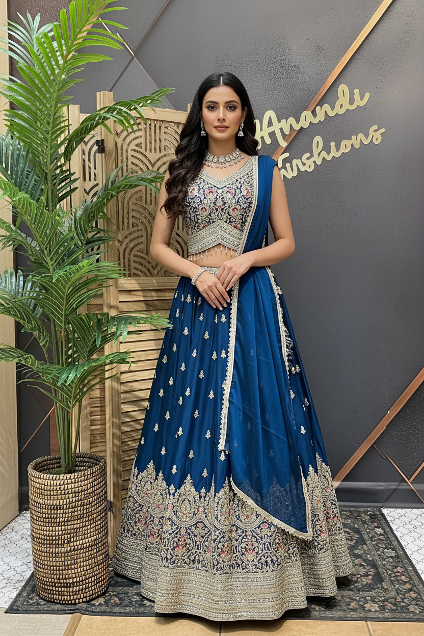 Size 42 - Satin Silk Party Wear Lehenga sets