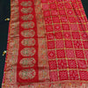 Premium Gharchola Bandhani Saree with Bead Embroidery - Contrast Blouse