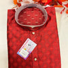 Mens Kurta Set - Red and Grey Variant Party Wear Kurta Pajama Set