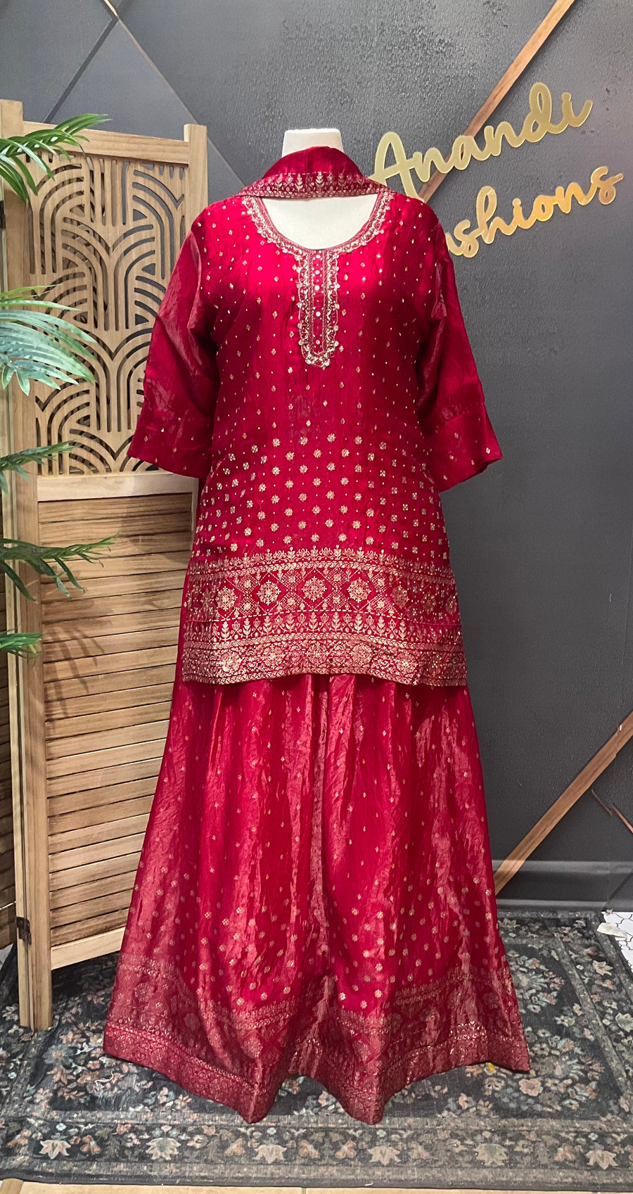 Plus Size Pink Lehenga with Long Blouse
