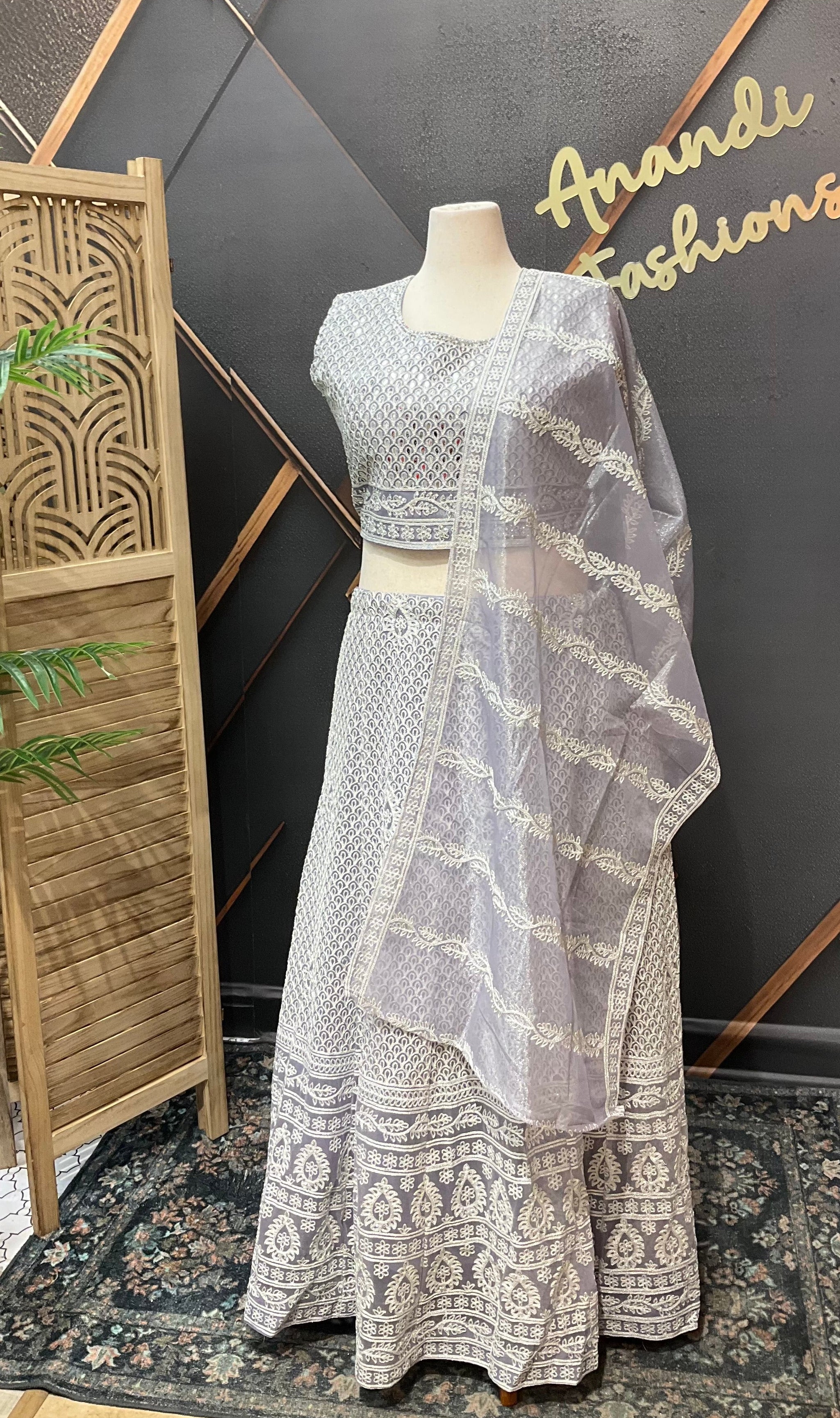 Plus Size Pastel Purple Lehenga set