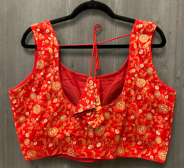 Front Opening Brocade Blouse Size 42 (Fits up to 44) - Designer Blouse