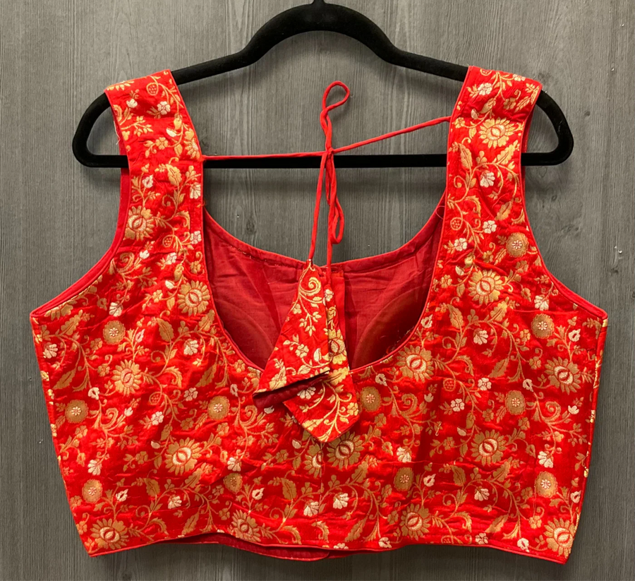 Front Opening Brocade Blouse Size 42 (Fits up to 44) - Designer Blouse