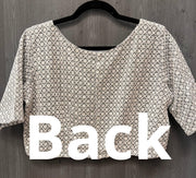 Grey Blouse with white thread work